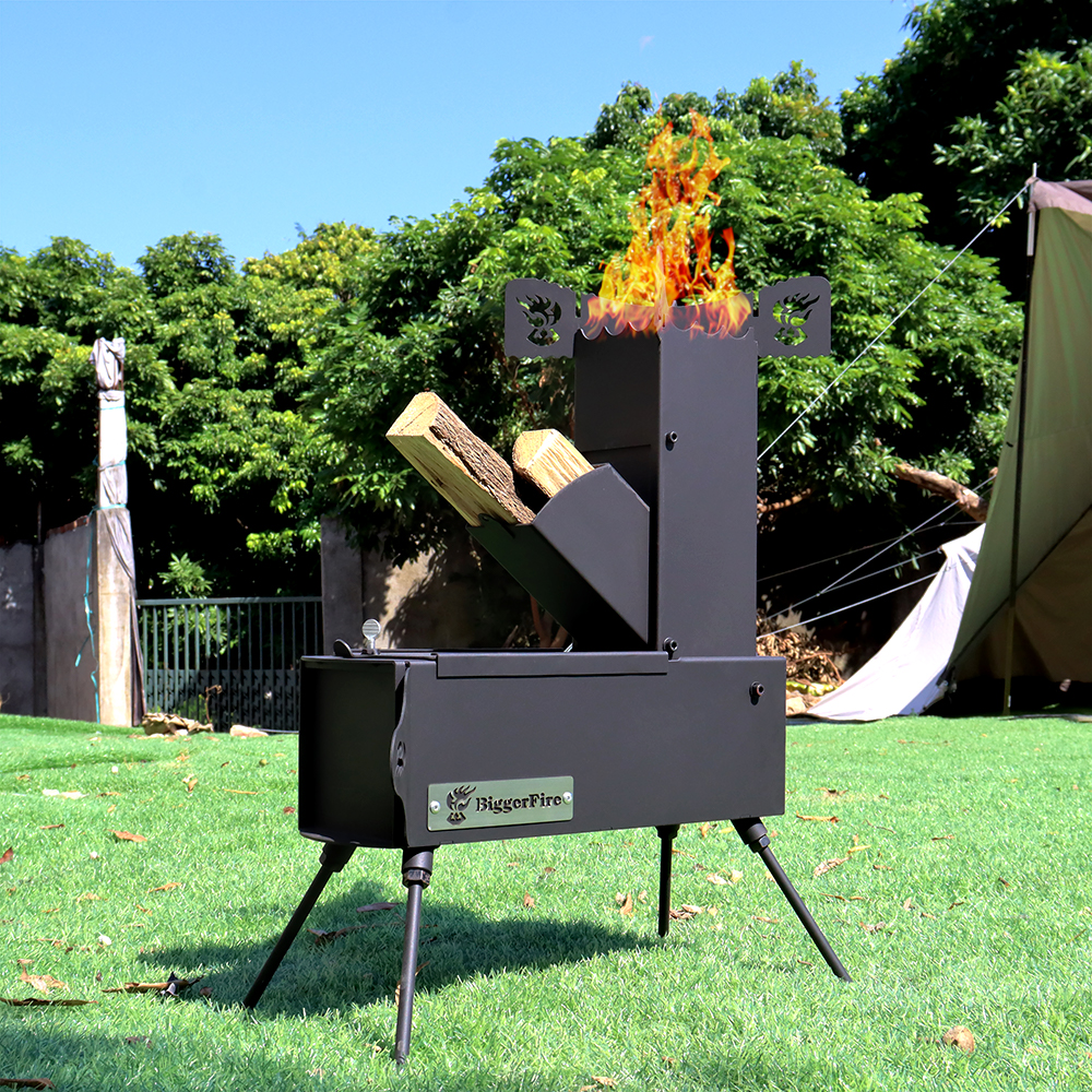 Collapsible Rocket Stove with  - Outdoor Camping Stove Wood ulasan dan harga