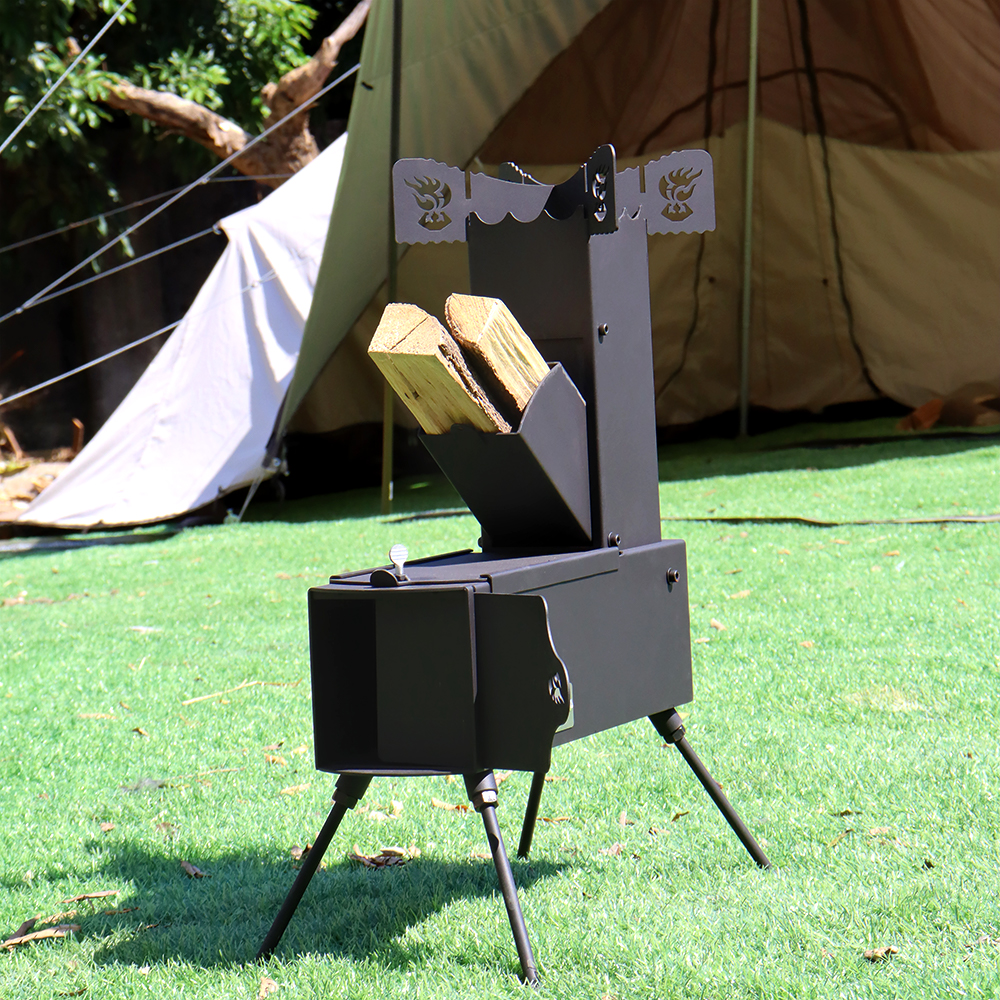 Collapsible Rocket Stove with  - Outdoor Camping Stove Wood ulasan dan harga