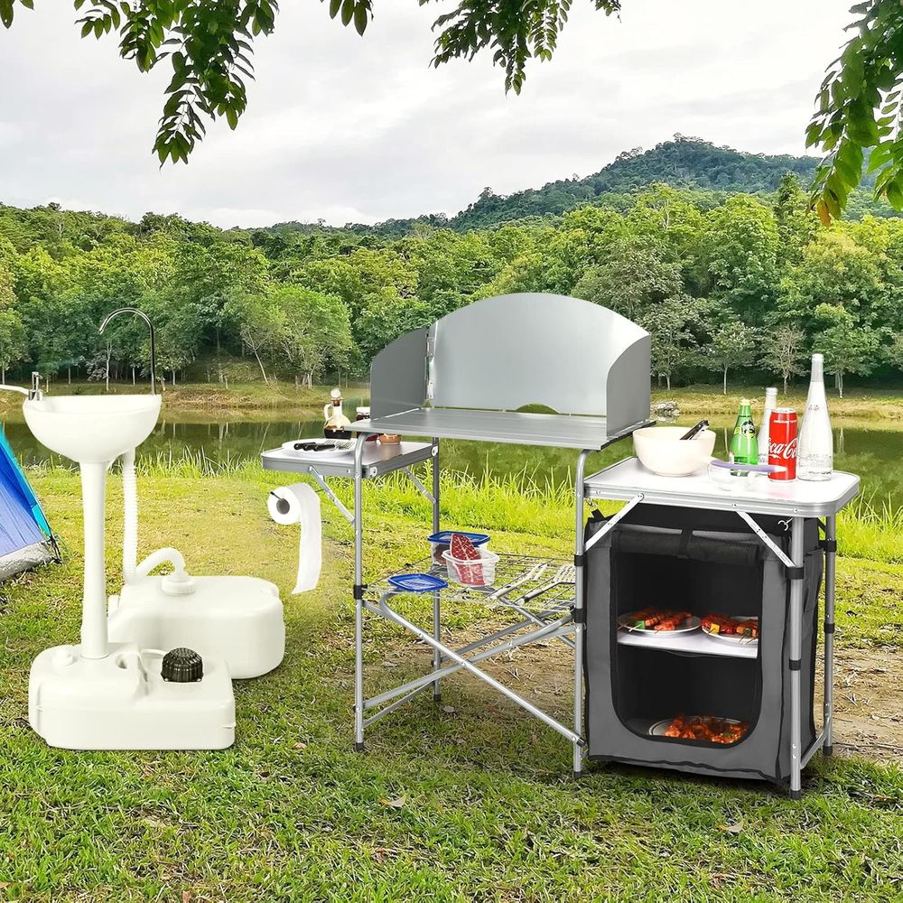 Camping Kitchen Table, Portabl - Kitchen Outdoor Camping ulasan dan harga