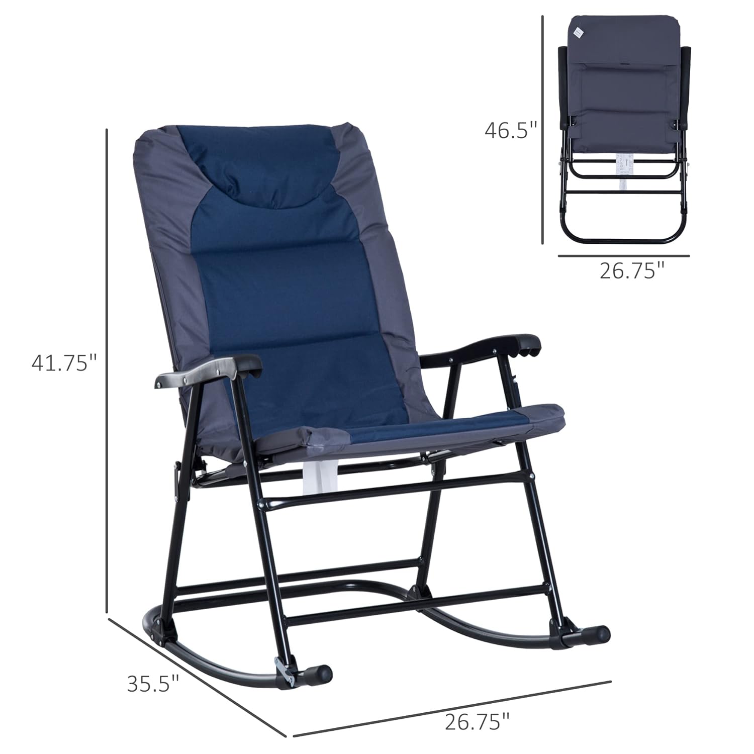Oversized Padded Folding Rocki - Outdoor Camping Rocking Chair ulasan dan harga