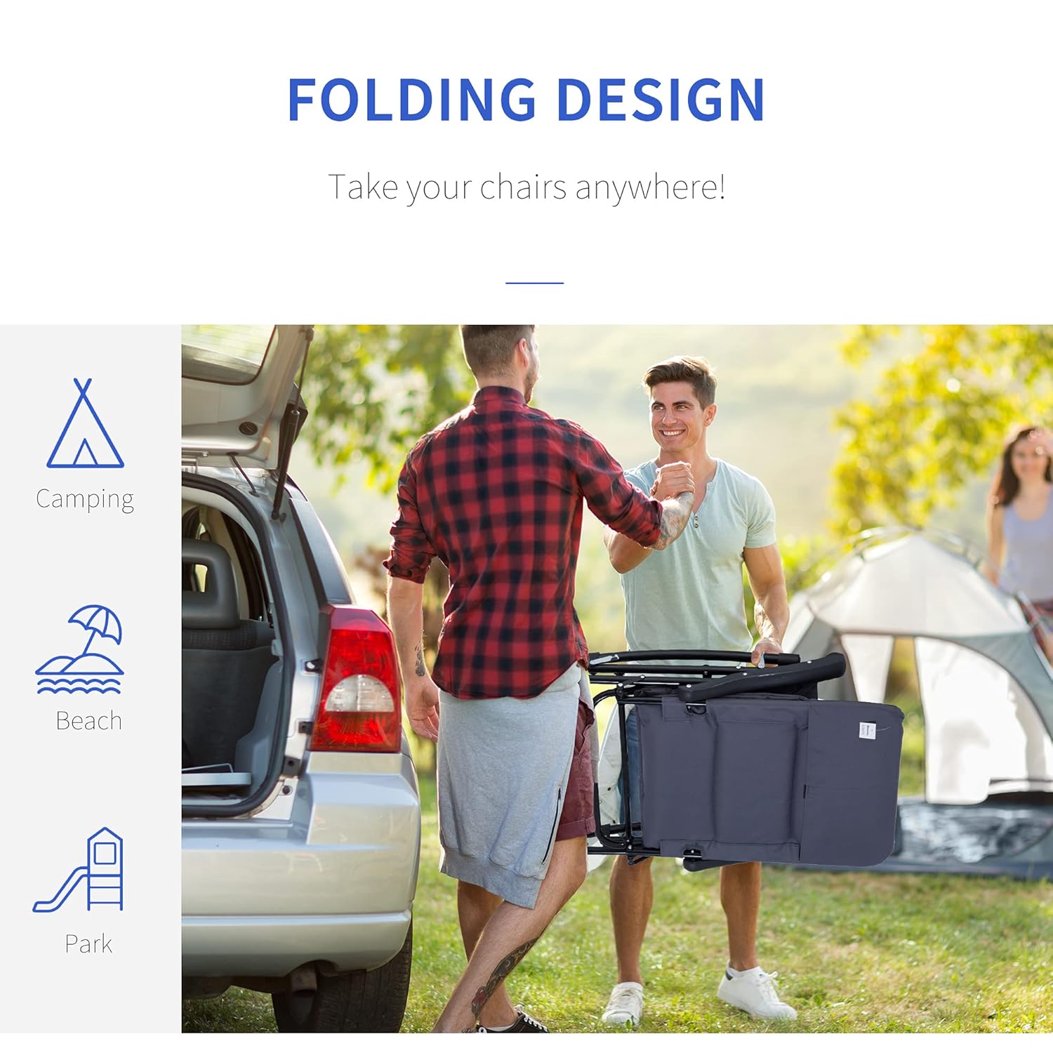 Oversized Padded Folding Rocki - Outdoor Camping Rocking Chair ulasan dan harga