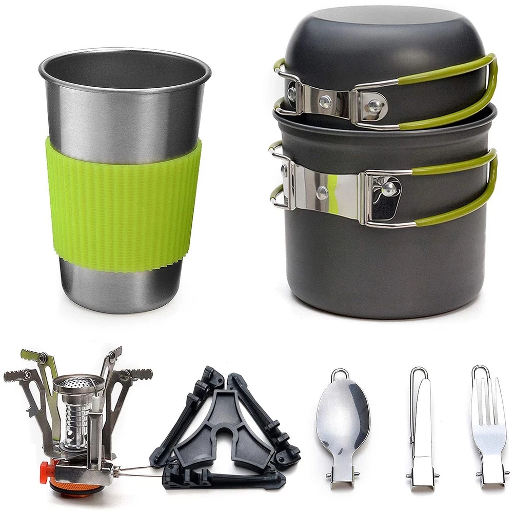 Camping Cookware Kit with Stov - Outdoor Camping Kitchen Set ulasan dan harga